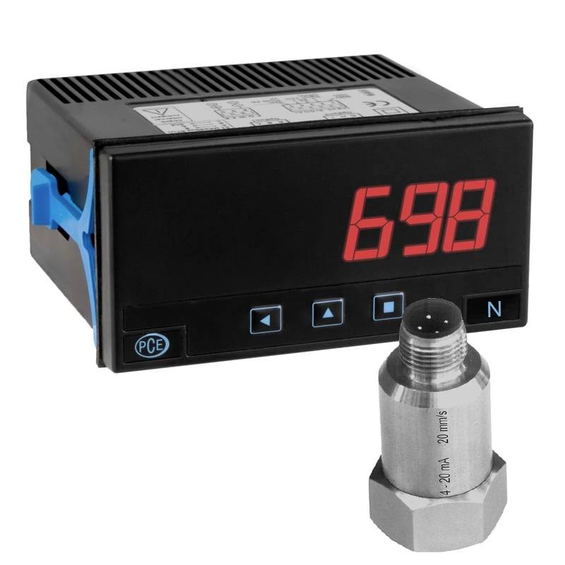 Digitale thermostaat met displaylezing van 698, up/down-knoppen en een aparte metalen sensorprobe aan de voorkant.