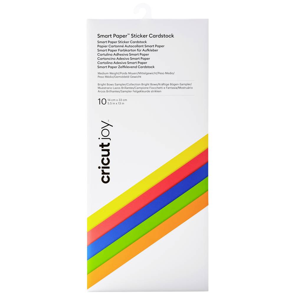 Cricut Joy Smart Sticker Cardstock | brightbow sampler | 14x33cm | 10 vellen