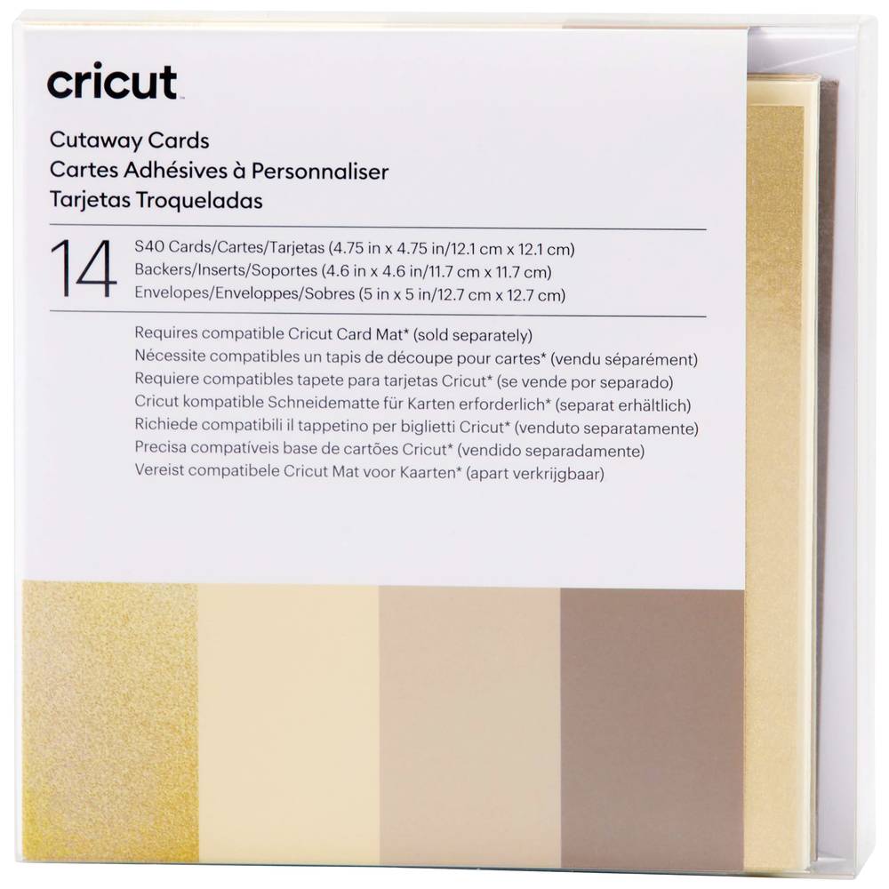 Cricut Cut-Away Cards Neutrals S40 (12,1 cm x 12,1 cm) 14-pack