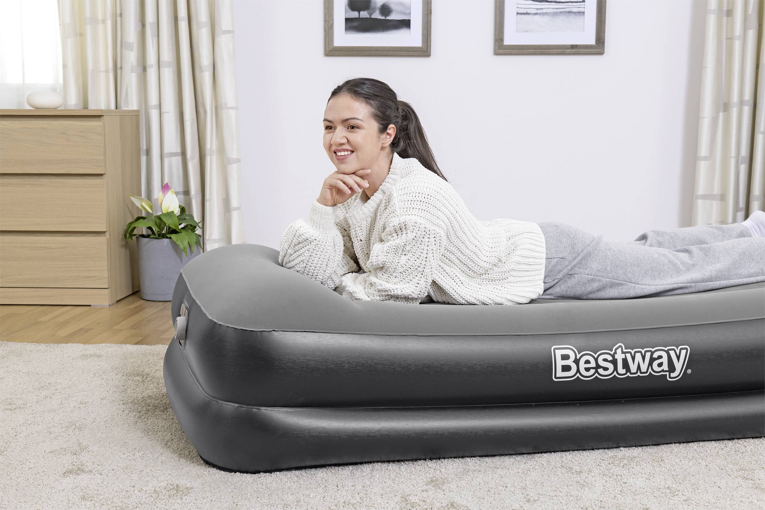BESTWAY Opblaasbed - Tritech 1P - 191 x 97 x 46 cm - Ingebouwde Elektrische Pomp 191x97x46-5