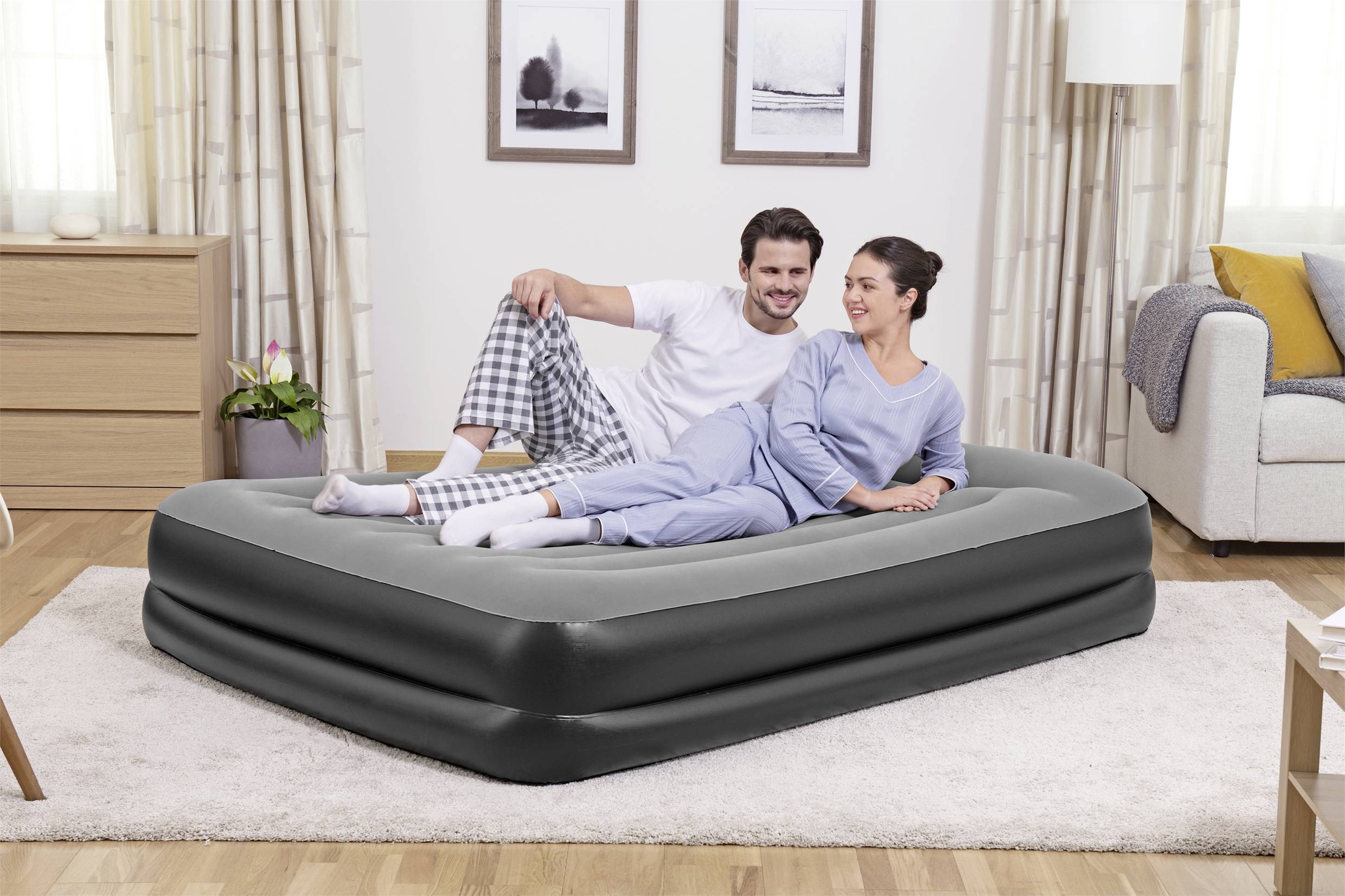 BESTWAY Opblaasbed - Tritech 2P - 203 x 152 x 46 cm - Ingebouwde Elektrische Pomp 2-person 203x152x46-2