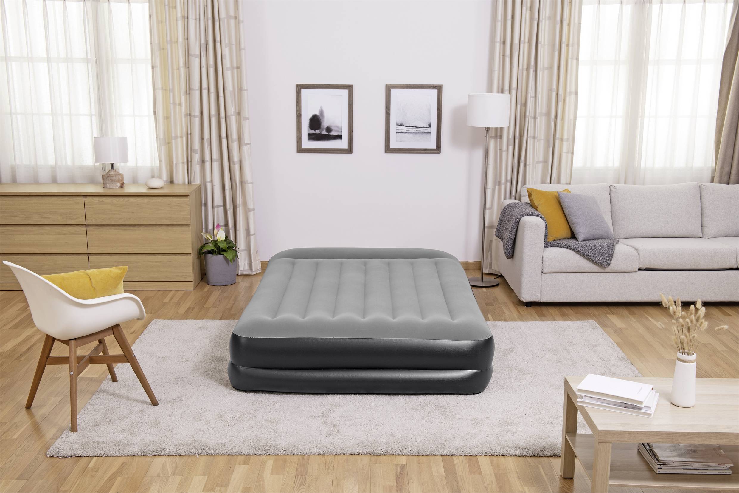 BESTWAY Opblaasbed - Tritech 2P - 203 x 152 x 46 cm - Ingebouwde Elektrische Pomp 2-person 203x152x46-3