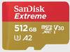 SanDisk SanDisk Extreme - Flash-Speicherkarte (microSDXC-an-SD-Adapter inbegriffen) microSDHC-kaart 512 GB Class 10 UHS-I Schokbestendig, Waterdicht