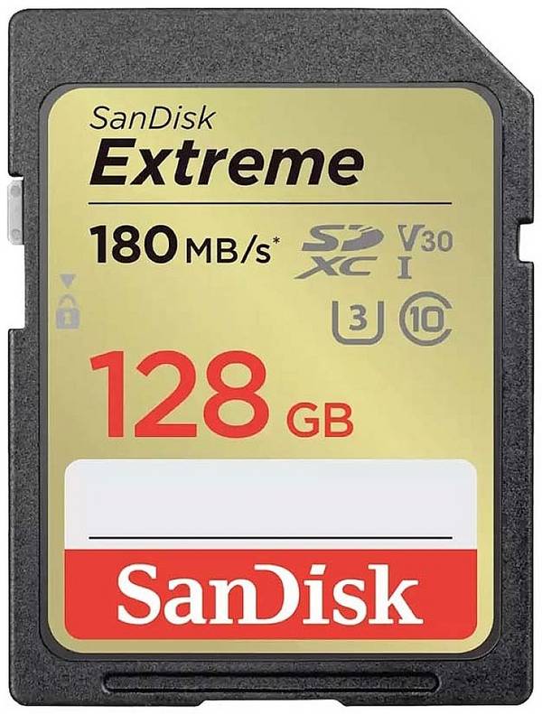Sandisk 128GB, SDXC, UHS-I, U3, V30