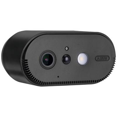 Een zwarte buitencamera met infraroodsensoren voor bewaking. Bevat een cameralens en een LED-verlichting aan de voorkant.