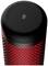Zwart microfoon met een rood rasterpatroon en een doorgestreept microfoon-symbool geeft aan dat het geluid is gedempt.
