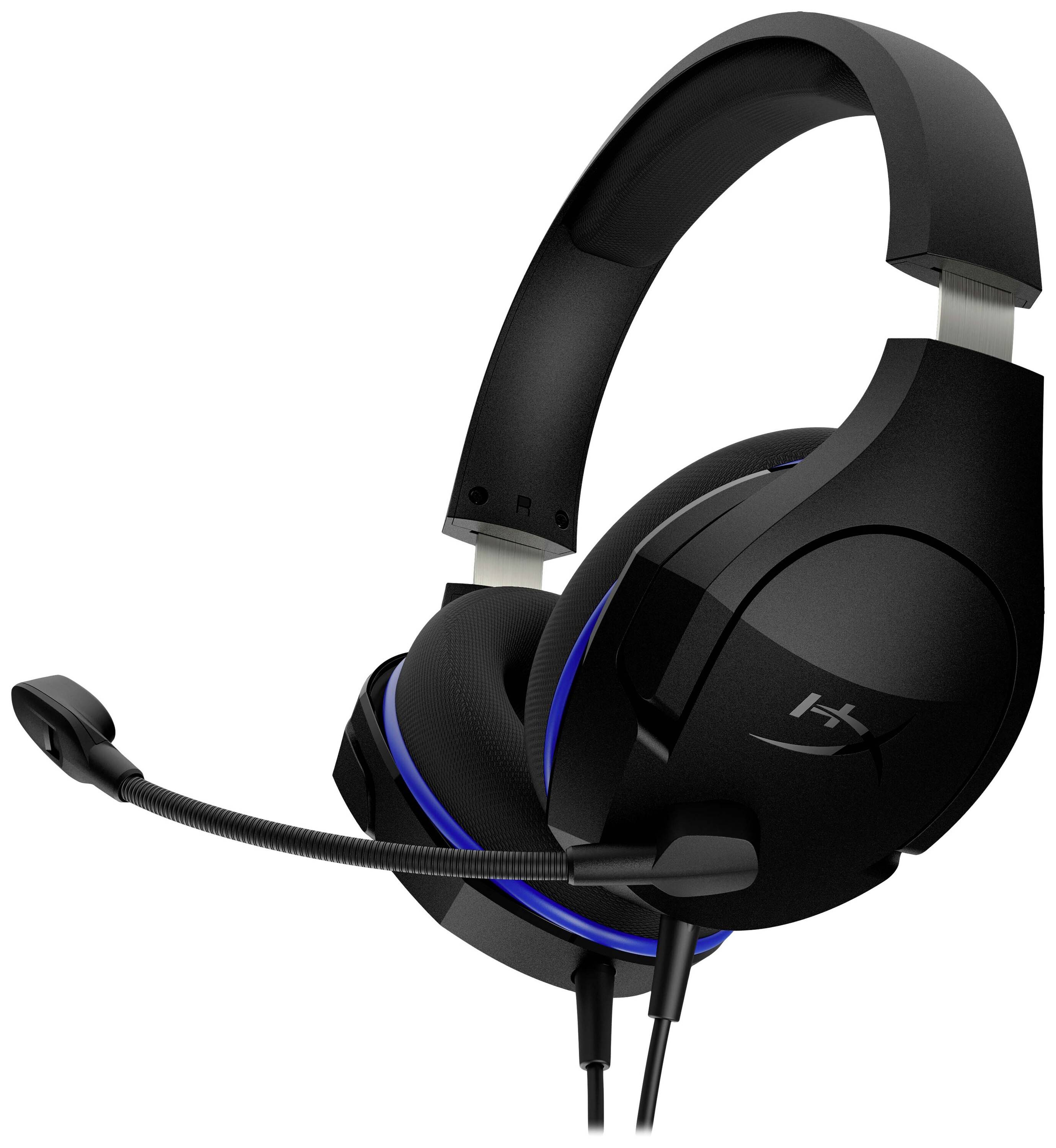 HP Inc. Cloud Stinger Core PS4 Headset Over Ear headset Kabel Zwart/blauw Volumeregeling, Microfoon uitschakelbaar (mute-2