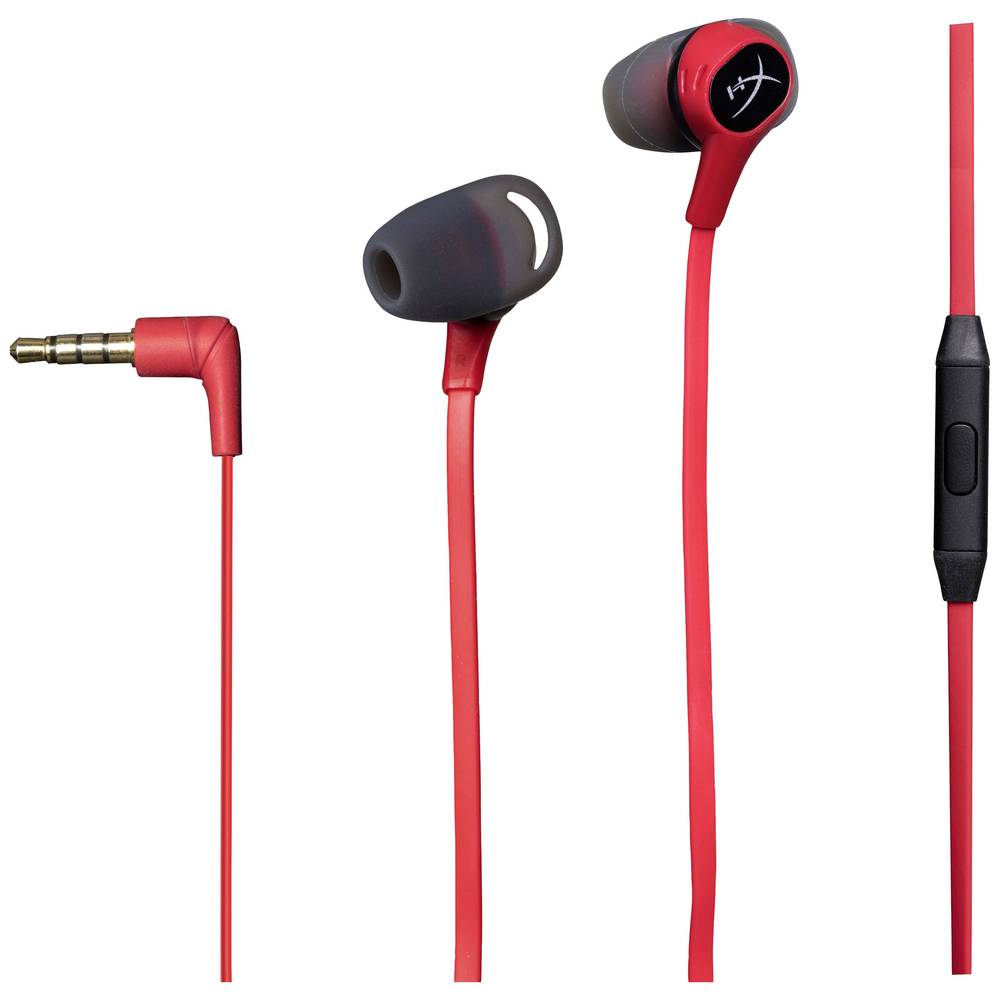 HyperX Cloud Earbuds In Ear oordopjes Kabel Gamen Stereo Zwart/rood