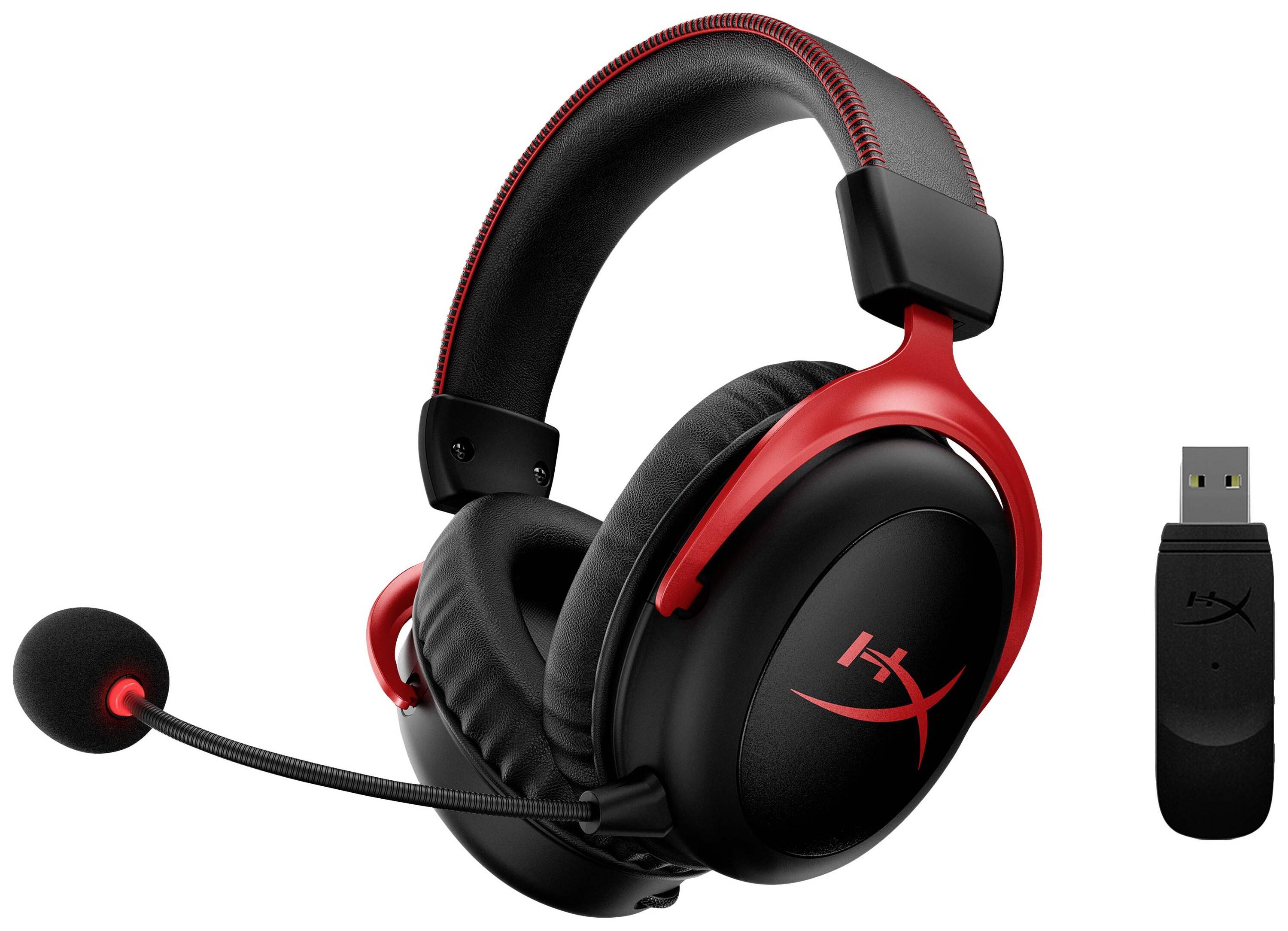 HyperX Cloud II Gaming - Headset - 7.1-Kanal - ohrumschließend - 2,4 GHz - kabellos - Schwarz, Rot - für Victus by HP L-3