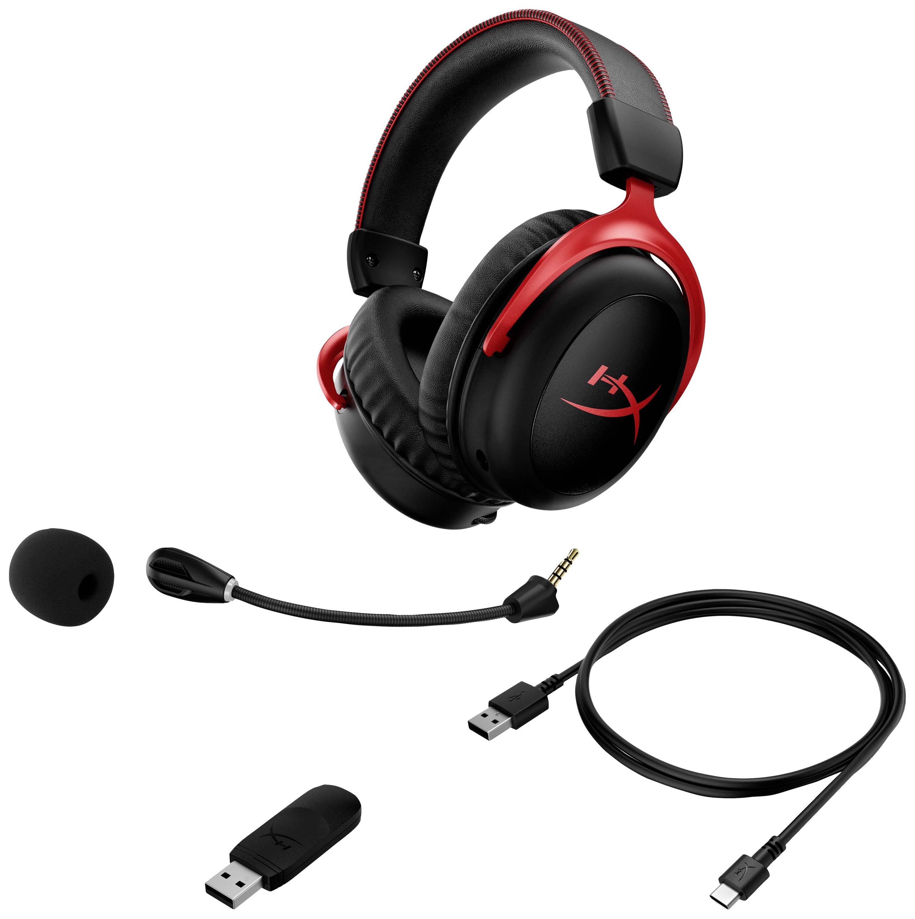 HyperX Cloud II Gaming - Headset - 7.1-Kanal - ohrumschließend - 2,4 GHz - kabellos - Schwarz, Rot - für Victus by HP L-5