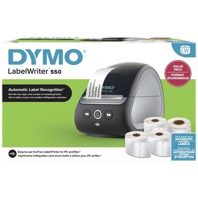 DYMO Labelwriter 550 Labelprinter  Thermisch 300 x 300 dpi Etikettenbreedte (max.): 61 mm Voordeelpak, USB