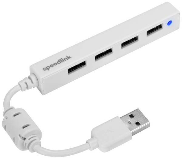 SpeedLink Snappy Slim SL-140000-WE USB-hub 4 poorten USB-A USB 2.0 480 MBit/s  Wit