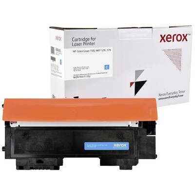 Een Xerox-tonercartridge voor HP kleurenlaserprinters, type HP Color Laser MFP 178. Verpakking en cartridge in vooraanzicht.