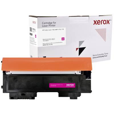 Laserprinterpatroon van Xerox, Model HP Color Laser 150, MFP 178/179. Verpakking toont merkenlogo en opschrift in zwart en magenta.
