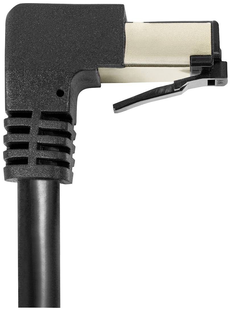 Transmedia TME TI48-0.5L - Patchkabel Cat.8.1 S/FTP gewinkelt gerade 0.5 m - Netwerk - CAT 8-1