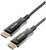 Twee zwarte HDMI-kabels met de opschriften 'Display' en 'Source', die worden gebruikt voor het overdragen van audio- en videosignalen.