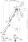 Diagram van een monitorarm met afmetingen: hoogte 295-485 mm, uitschuifbereik 230-280 mm, kantelhoek ±45°, zwenkbereik ±180°.