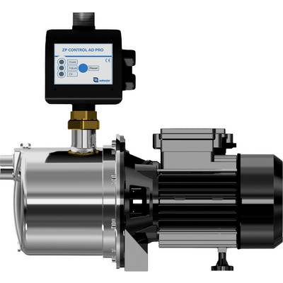 Pomp met besturingseenheid, zwart en zilver, toont mechanische componenten en controledisplay. Geschikt voor industriële toepassingen.