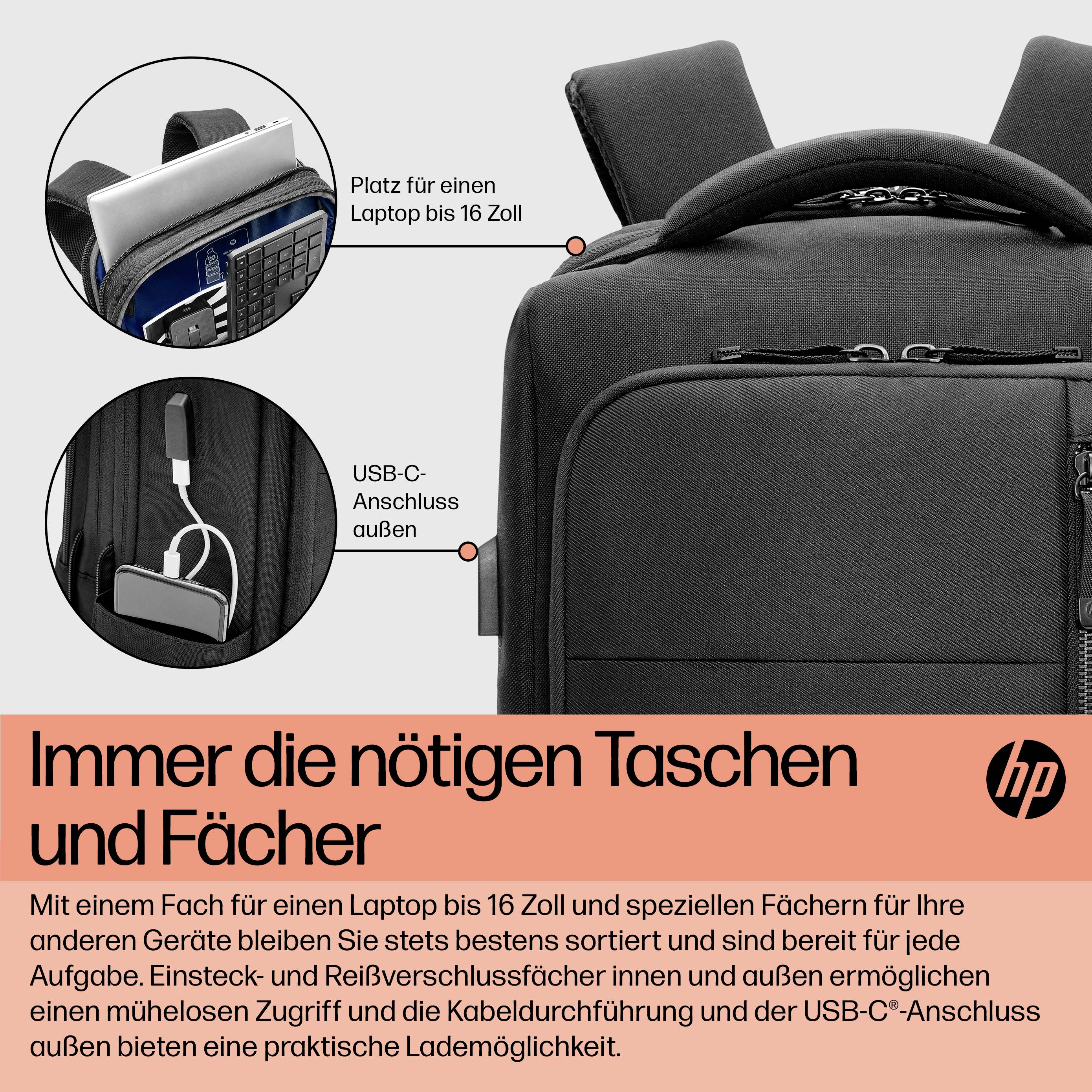 HP Renew Executive 16-inch Laptop Backpack Laptoprugzak Geschikt voor max. (laptop): 40,6 cm (16") Zwart-7