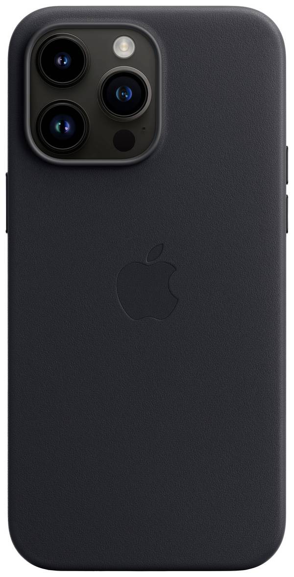 Apple Leather Case MagSafe Case Apple iPhone 14 Pro Max Middernacht Inductieve lading, Stootbestendig