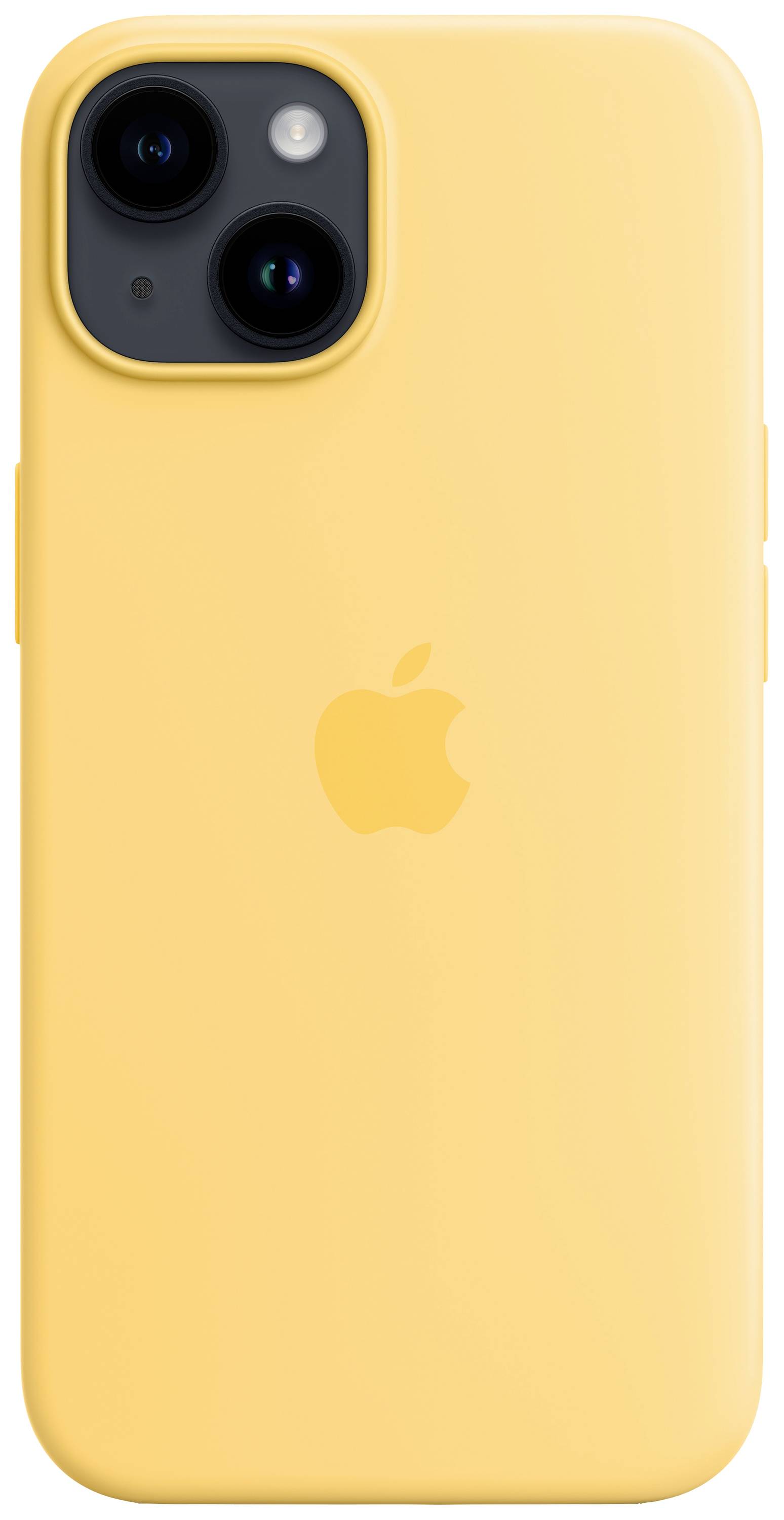 Apple Silicon Case MagSafe Case Apple iPhone 14 Zonnegeel Inductieve lading, Stootbestendig