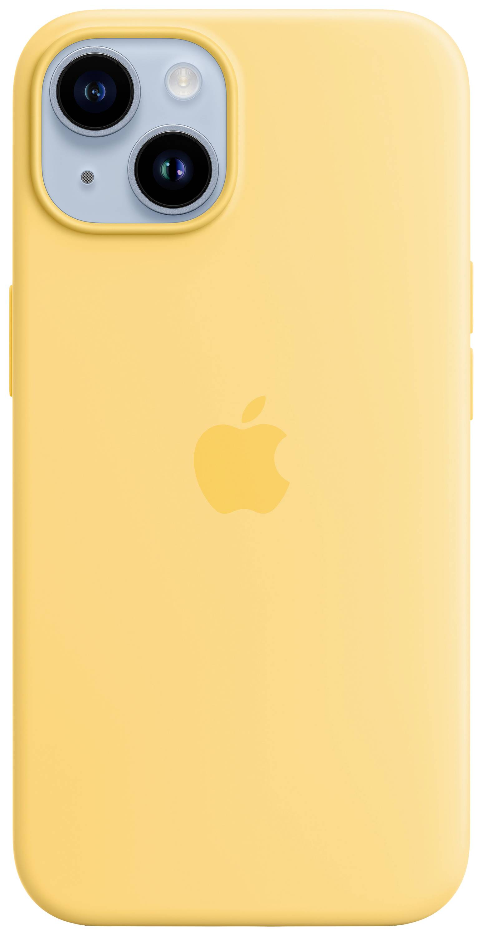 Apple Silicon Case MagSafe Case Apple iPhone 14 Zonnegeel Inductieve lading, Stootbestendig-1