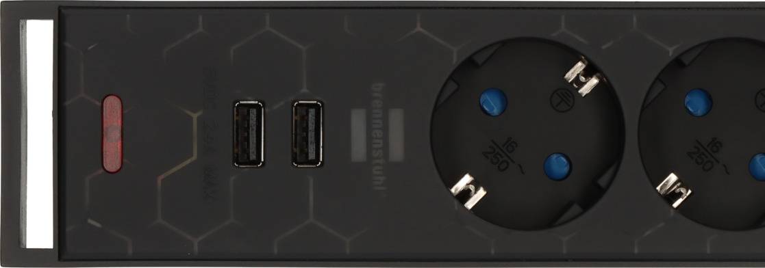 Brennenstuhl 1153560100 Gaming Stekkerdoos | 5 sockets | Aan/uit Schakelaar | 2x USB-A | Zwart | 1,5 meter-4