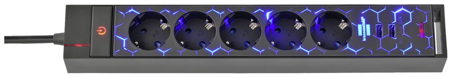 Brennenstuhl 1153560100 Gaming Stekkerdoos | 5 sockets | Aan/uit Schakelaar | 2x USB-A | Zwart | 1,5 meter-8
