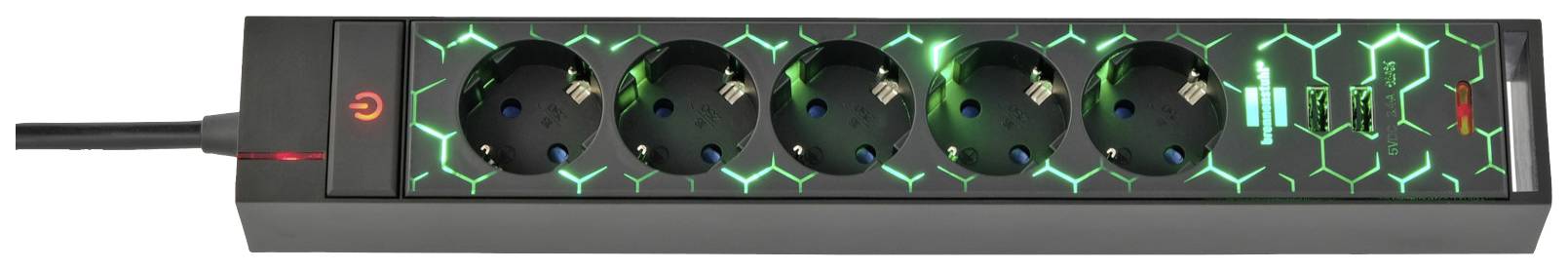 Brennenstuhl 1153560100 Gaming Stekkerdoos | 5 sockets | Aan/uit Schakelaar | 2x USB-A | Zwart | 1,5 meter-9