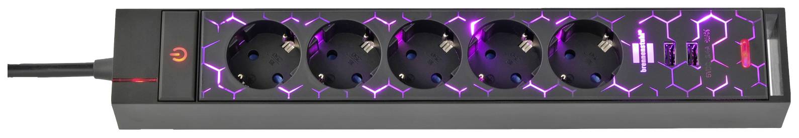 Brennenstuhl 1153560100 Gaming Stekkerdoos | 5 sockets | Aan/uit Schakelaar | 2x USB-A | Zwart | 1,5 meter-10