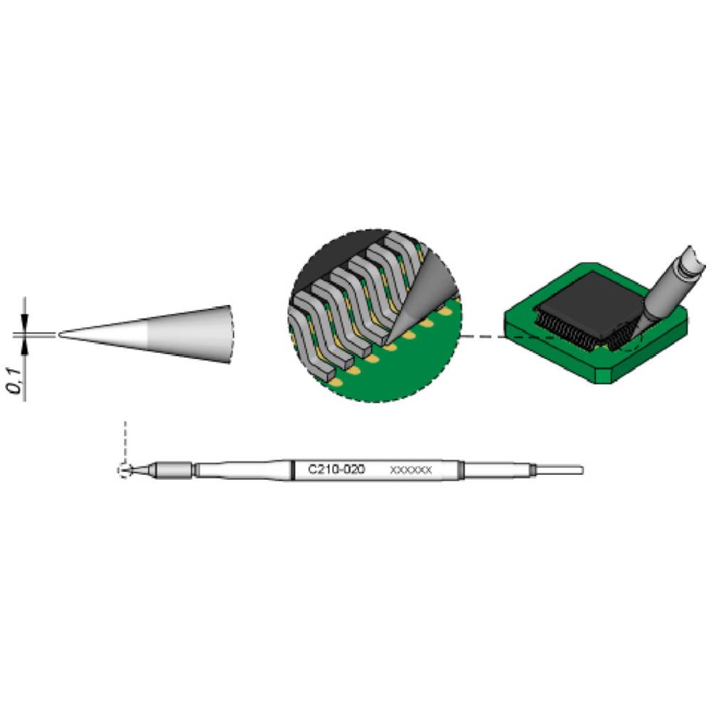 JBC Tools C210020 Soldeerpunt Ronde vorm, Recht Grootte soldeerpunt 0.1 mm Inhoud: 1 stuk(s)