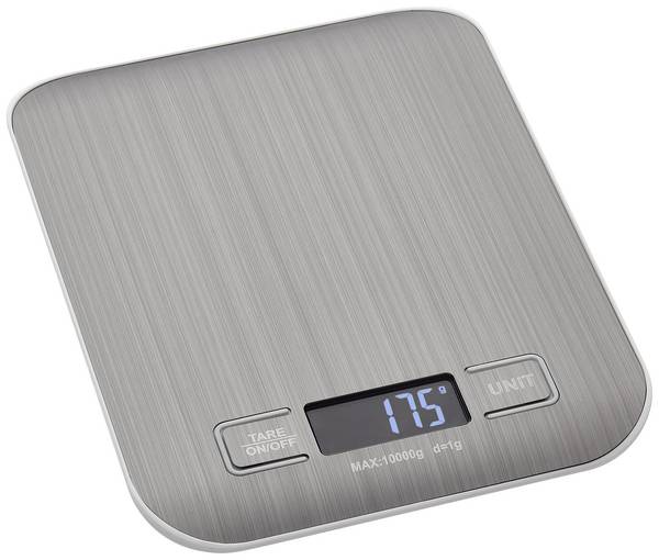 TFA Dostmann AMARETTI Keukenweegschaal Digitaal  Weegbereik (max.)=10000 g Zilver 140 x 180 x 20