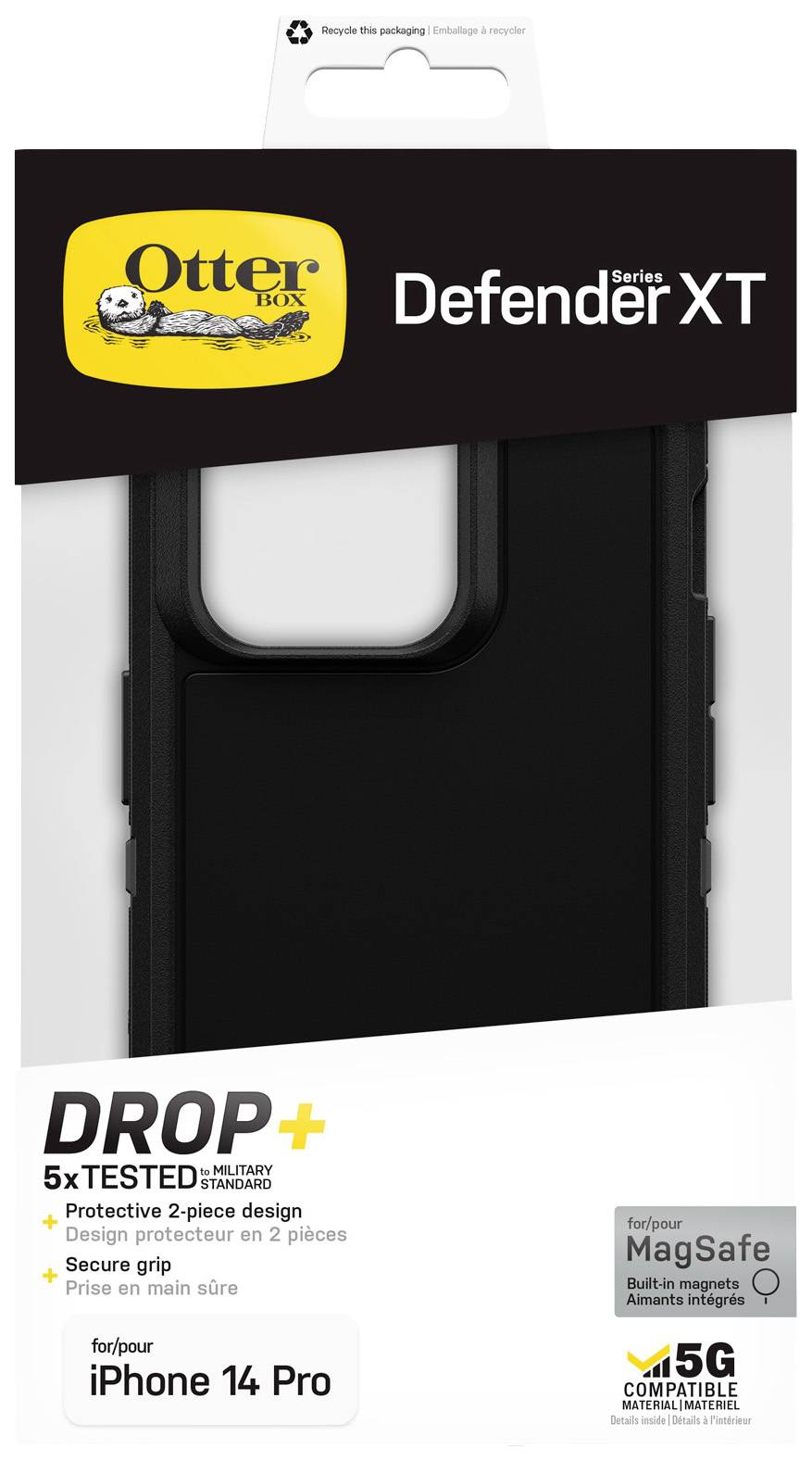 OtterBox Defender Series XT Robuust Case voor Apple iPhone 14 Pro Smartphone - Zwart - Valbestendig, Vuilbestendig, Kras-5