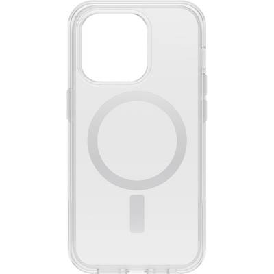 Transparante telefoonhoes met een cirkelvormig patroon aan de achterkant, geschikt voor een smartphone met twee cameraleLen.
