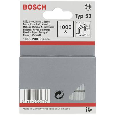 Tackerklemmen 1000 stuk(s) Bosch Accessories 1609200367 Afm. (l x b) 12 mm x 6 mm