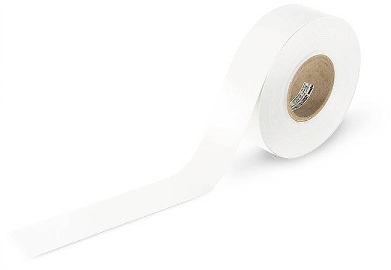 Een wit schilderstape met de afrolzijde naar rechts.