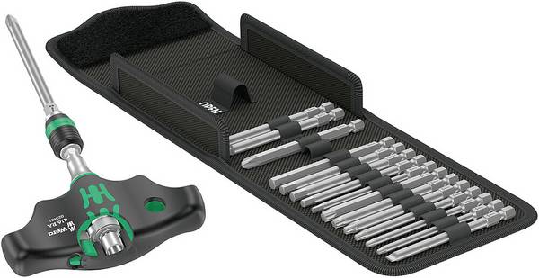 Wera Kraftform Kompakt 400 RA Set Imperial 1 Bitschroevendraaier  17-delig Kruiskop Phillips, Torx, Inbus, Binnen-vierkant (Robertson), Plat