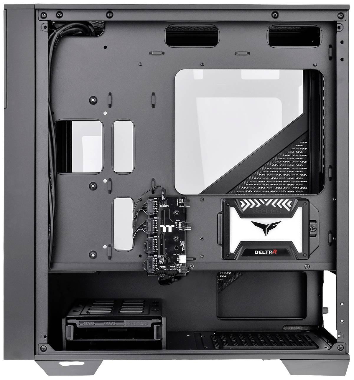 Thermaltake CA-1S4-00S1WN-00 Midi-tower PC-behuizing Zwart LCS-compatibel, Zijvenster, Geschikt voor DIY-waterkoeling,-8