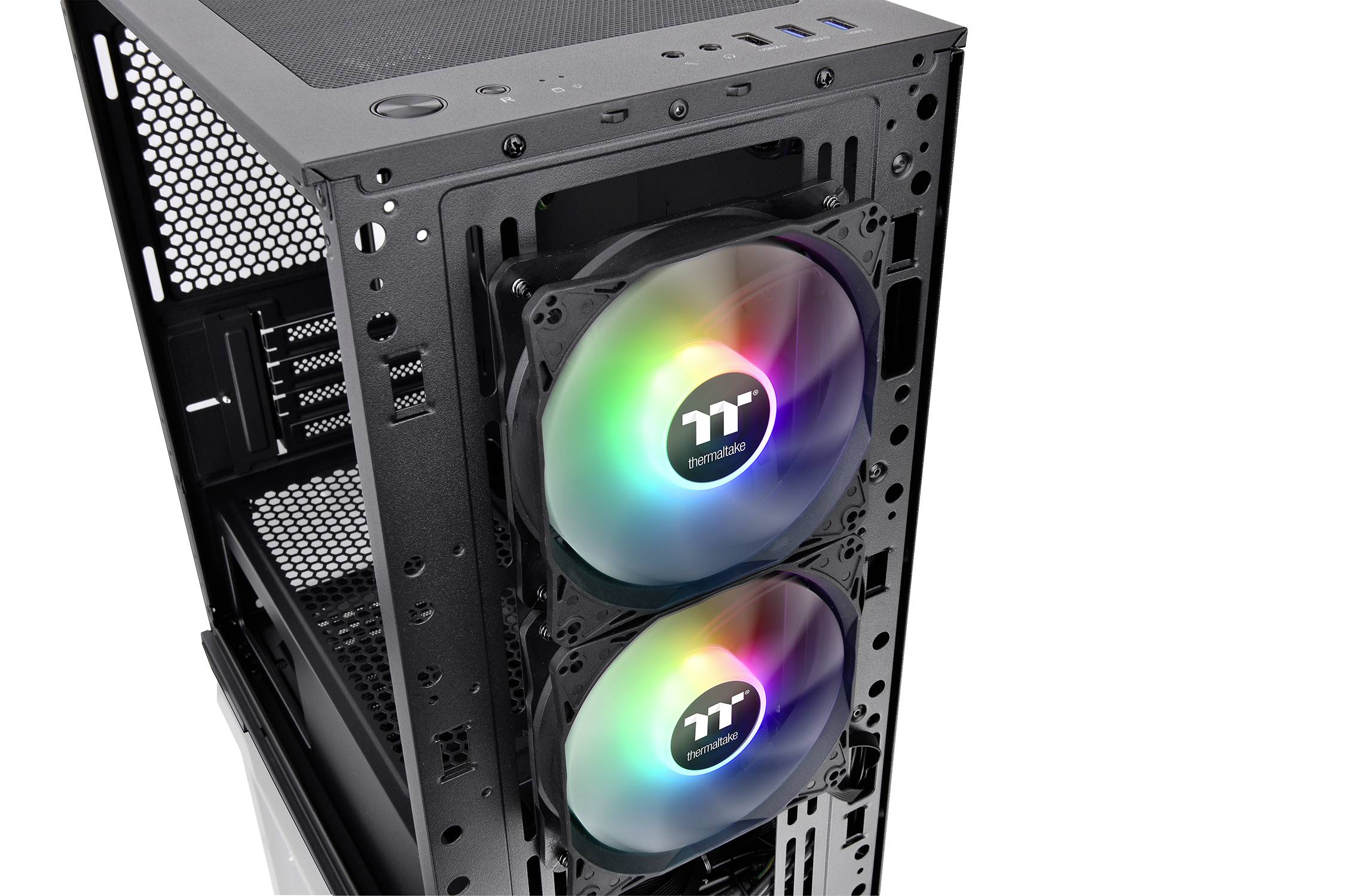 Thermaltake CA-1S4-00S1WN-00 Midi-tower PC-behuizing Zwart LCS-compatibel, Zijvenster, Geschikt voor DIY-waterkoeling,-15