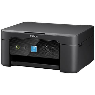 Zwarte Epson multifunctionele printer met bedieningspaneel en display. Geschikt voor printen, scannen en kopiëren op kantoor of thuis.