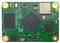 Een groen computermoederbordmodule met verschillende chips, waaronder een grote vierkante chip in het midden en kleinere componenten.