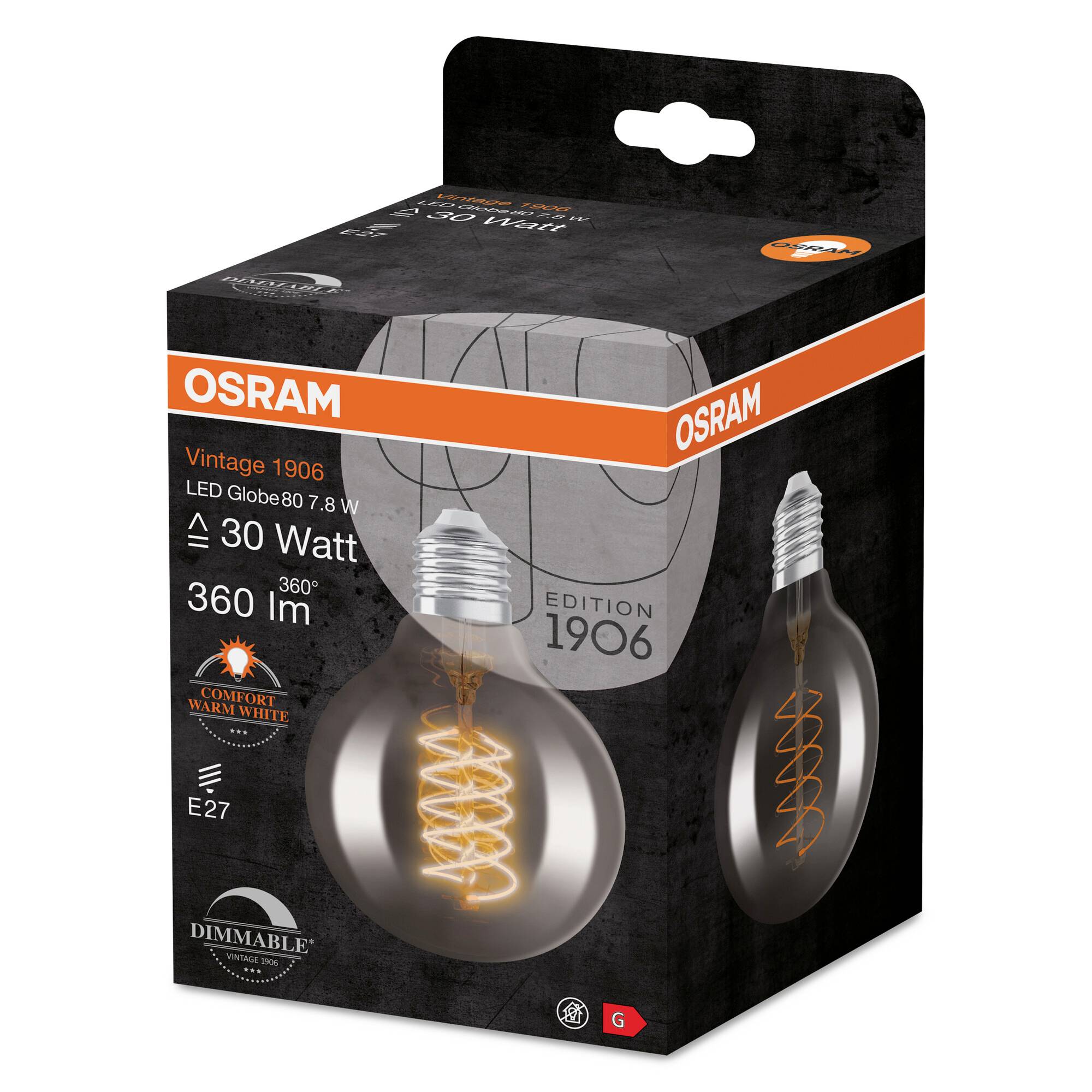 Osram E27 LED Globelamp | 7.8W 1800K 220V 818 | 320° Dimbaar-1