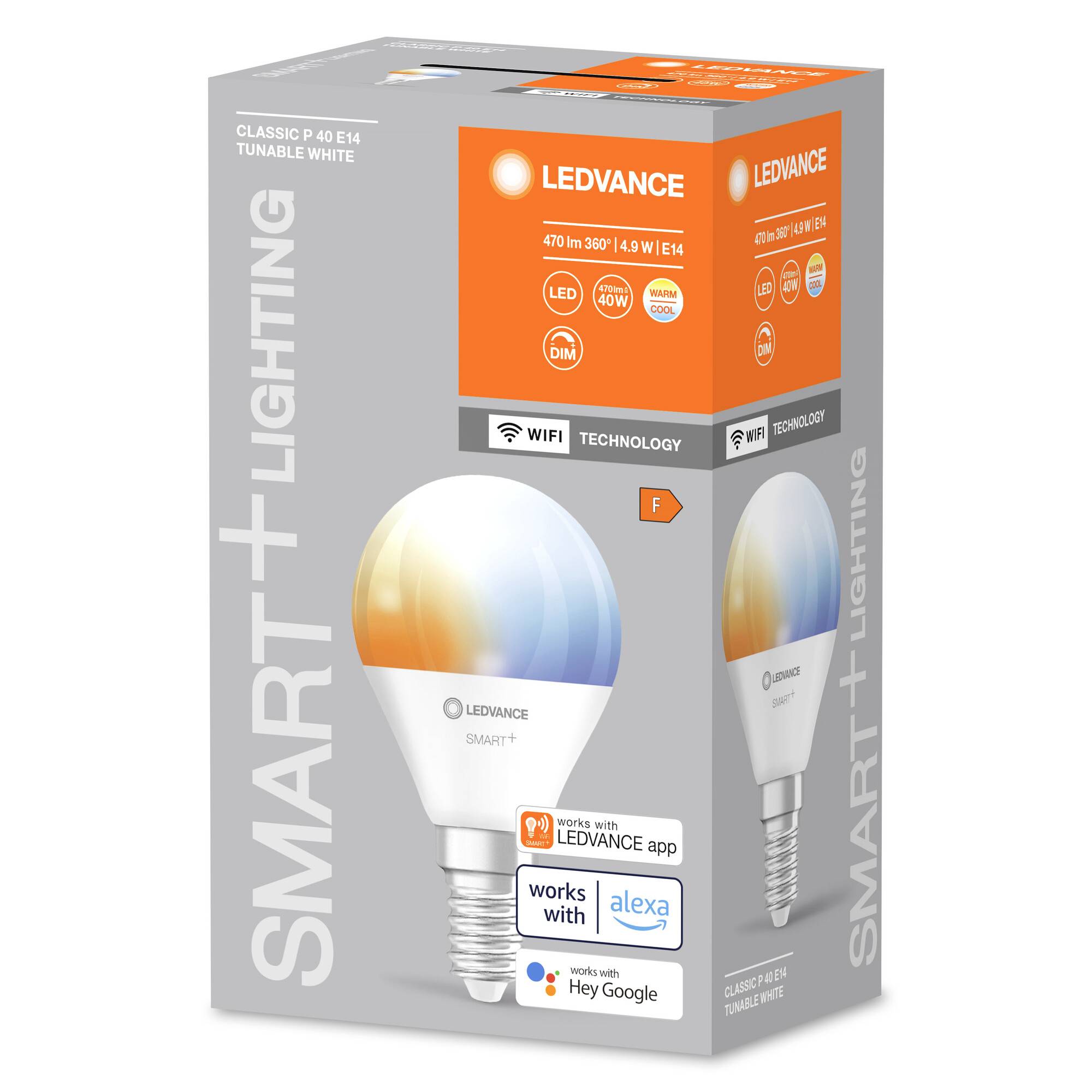 LEDVANCE 4058075778634 LED-lamp Energielabel F (A - G) E14 Kogel 4.9 W = 40 W Warmwit tot koudwit (Ø x h) 47 mm x 47 mm -2