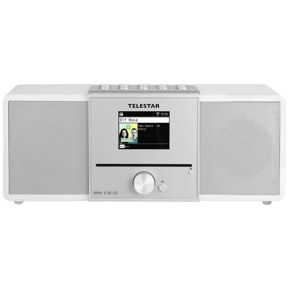 Telestar DIRA S 32i CD (weiß) Radio/CD-speler DAB+, VHF (FM), Internet DLNA, WiFi, USB, CD, Bluetooth, Internetradio Incl. afstandsbediening Wit