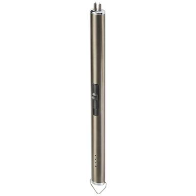 Een slanke, metalen staafmixer met een smal handvat en bedieningspaneel. Ontworpen voor keukenapplicaties zoals mengen en pureren.
