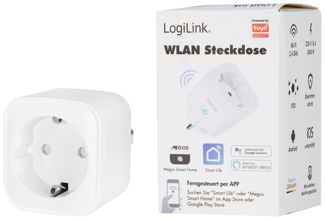 LOGILINK SH0101 Stekkerblok: beveiliging; Contact: 1; 230VAC; 16A; wit; IP20 - 1 stuk-7