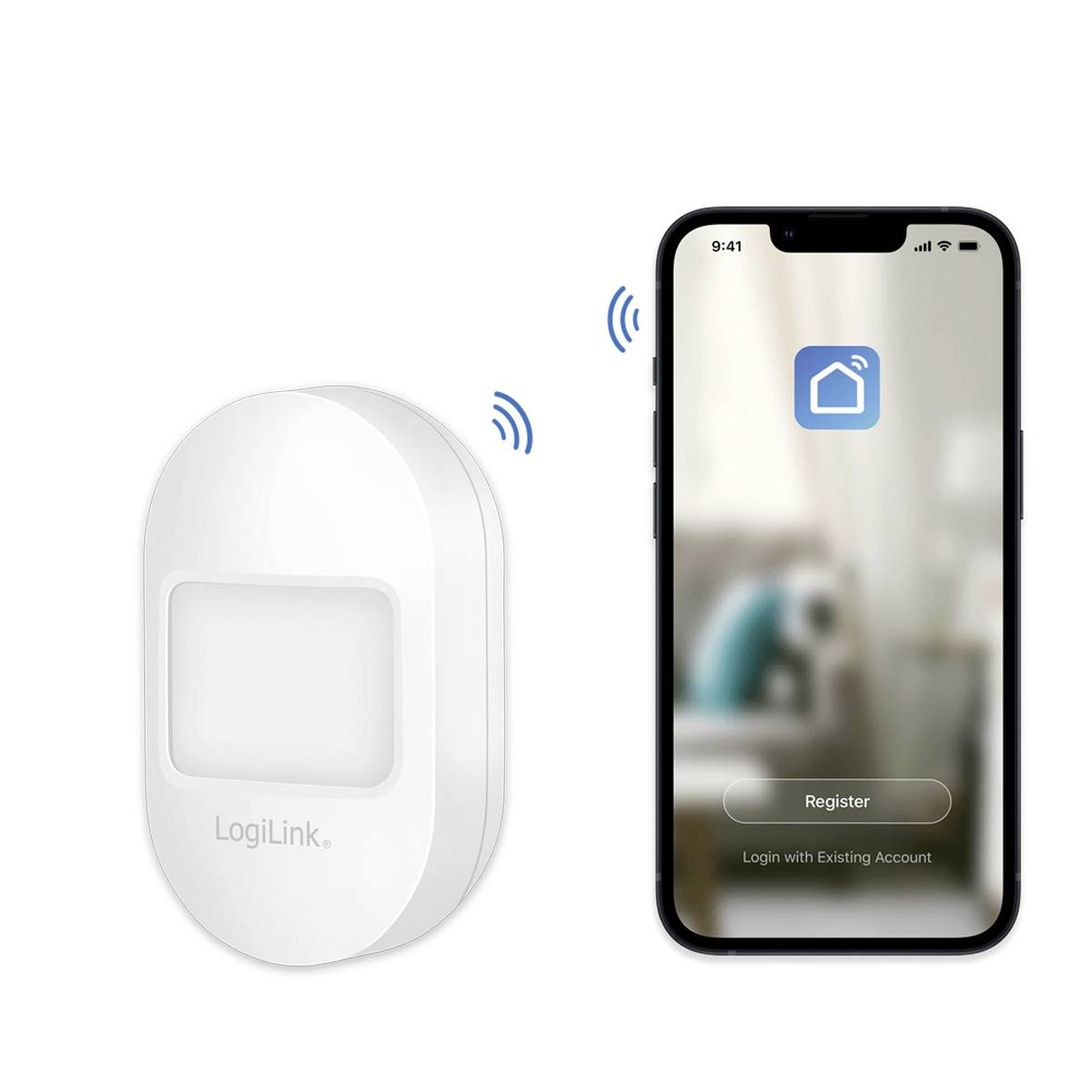 LogiLink SH0113 bewegingsmelder, passieve infraroodsensor (PIR), draadloos, wandmontage, wit-6