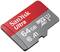 SanDisk Ultra microSD-kaart met 64 GB opslagcapaciteit, geschikt voor snelle gegevensoverdracht met Class 10 en A1 specificaties.