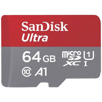 SanDisk microSDXC Ultra 64GB (A1/UHS-I/Cl.10/140MB/s) microSDXC-kaart 64 GB A1 Application Performance Class, UHS-Class 