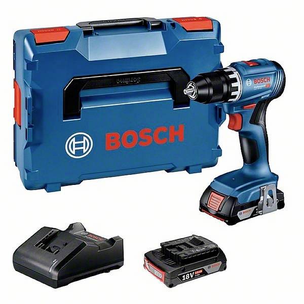 Bosch Professional GSR 18V-45 06019K3203 Accu-schroefboormachine  18 V 2.0 Ah Li-ion Incl. 2 accu's, Incl. lader, Incl. koffer